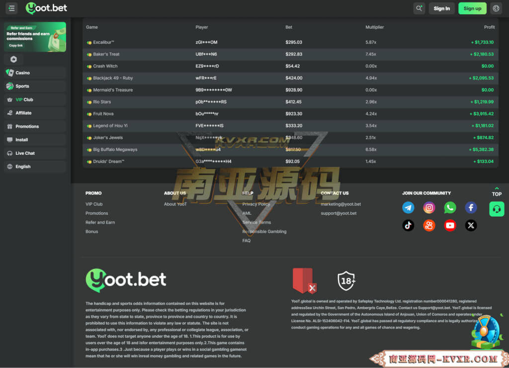Yoot slots源码

